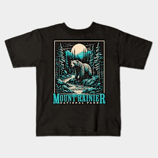 Mount Rainier US National Park Washington Hiking Camping Kids T-Shirt